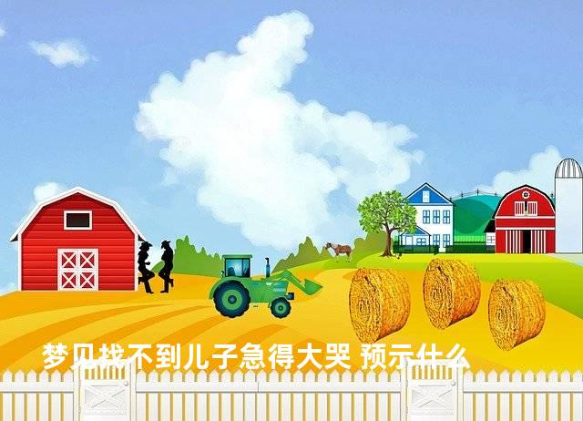 梦见找不到儿子急得大哭 预示什么